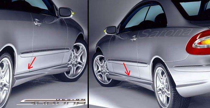 Custom Mercedes CLK Side Skirts  Coupe (2003 - 2009) - $490.00 (Part #MB-007-SS)